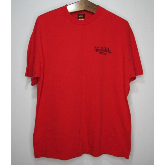 Y2K Von Dutch Originals Red "Deluxe Road Tester" T-Shirt Size XL - Picture 1 of 5